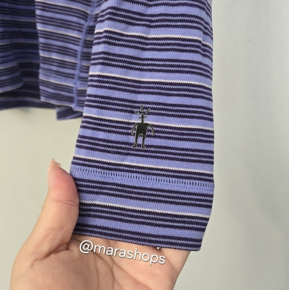 Smartwool Stripe Classic Thermal Merino Base Layer 1/4 Zip - Picture 3 of 6